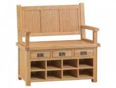 Kenmore Kenmore Waverley Oak 3 Drawer Storage Hallway Bench (Assembled)