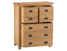 Kenmore Waverley Oak 3+4 Drawer Tall Chest of Drawers (Assembled)