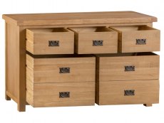 Kenmore Waverley Oak 4+3 Drawer Wide Chest of Drawers (Assembled)