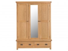 Kenmore Kenmore Waverley Oak 3 Door 2 Drawer Mirrored Triple Wardrobe (Flat Packed)