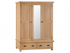 Kenmore Kenmore Waverley Oak 3 Door 2 Drawer Mirrored Triple Wardrobe (Flat Packed)