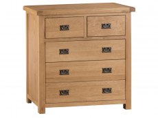 Kenmore Waverley Oak 3+2 Drawer Chest of Drawers (Assembled)