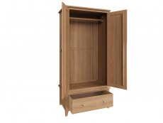 Kenmore Kenmore Dakota Oak 2 Door 1 Drawer Double Wardrobe (Part Assembled)