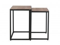 Kenmore Kenmore Dyce Oak and Black Nest of Tables (Assembled)