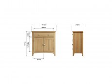 Kenmore Kenmore Dakota Oak 2 Door 1 Drawer Compact Sideboard (Assembled)
