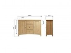 Kenmore Kenmore Dakota Oak 2 Door 3 Drawer Large Sideboard (Assembled)