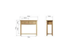 Kenmore Kenmore Dakota Oak 2 Drawer Console Table (Flat Packed)