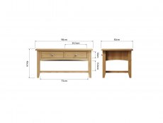 Kenmore Kenmore Dakota Oak 2 Drawer Large Coffee Table (Flat Packed)