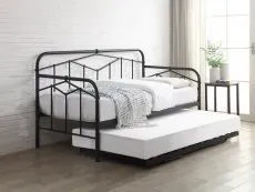 Flintshire Flintshire Axton Sand Blast Black Metal Day Bed Frame