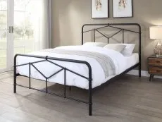 Flintshire Furniture Flintshire Axton 5ft King Size Sand Blast Black Metal Bed Frame