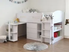 Flintshire Flintshire Billie White Wooden Mid Sleeper Bed Frame