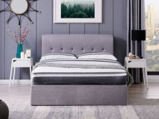 Flintshire Furniture Flintshire Carmel 5ft King Size Grey Upholstered Fabric Ottoman Bed Frame