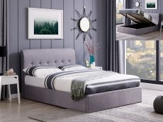 Flintshire Furniture Flintshire Carmel 5ft King Size Grey Upholstered Fabric Ottoman Bed Frame