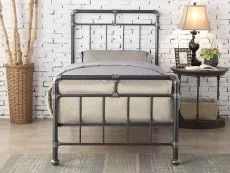 Flintshire Cilcain 3ft Single Black and Silver Metal Bed Frame