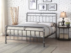 Flintshire Furniture Flintshire Cilcain 4ft6 Double Black and Silver Metal Bed Frame