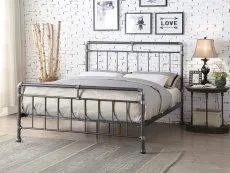 Flintshire Furniture Flintshire Cilcain 4ft6 Double Black and Silver Metal Bed Frame