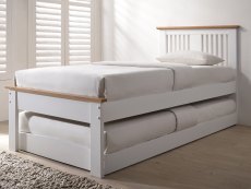 Flintshire Furniture Flintshire Halkyn 3ft Single White and Oak Wooden Guest Bed Frame