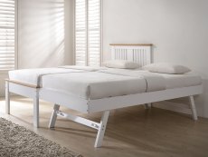 Flintshire Furniture Flintshire Halkyn 3ft Single White and Oak Wooden Guest Bed Frame