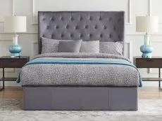 Flintshire Furniture Flintshire Holway 5ft King Size Grey Fabric Ottoman Bed Frame