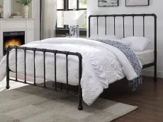 Flintshire Furniture Flintshire Kinnerton 5ft King Size Sand Blast Black Metal Bed Frame