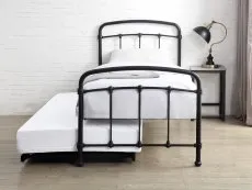 Flintshire Furniture Flintshire Mostyn 3ft Single Sand Blast and Black Metal Guest Bed Frame