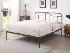 Flintshire Flintshire Oakenholt Black and Silver Metal Bed Frame
