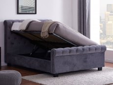 Flintshire Whitford 5ft King Size Grey Upholstered Fabric Ottoman Bed Frame