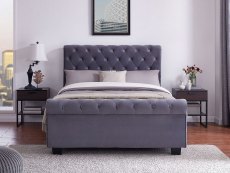 Flintshire Furniture Flintshire Whitford 5ft King Size Grey Upholstered Fabric Ottoman Bed Frame