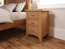 Kenmore Kenmore Dakota Oak 3 Drawer Large Bedside Cabinet (Assembled)