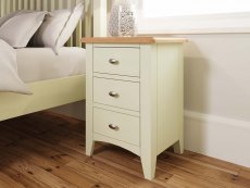 Kenmore Kenmore Patterdale White and Oak 3 Drawer Large Bedside Cabinet (Assembled)