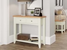 Kenmore Kenmore Patterdale White and Oak 2 Drawer Console Table (Flat Packed)