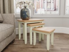 Kenmore Patterdale White and Oak Nest of 3 Tables (Flat Packed