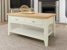 Kenmore Kenmore Patterdale White and Oak 2 Drawer Large Coffee Table (Flat Packed)