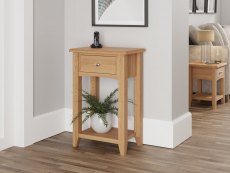 Kenmore Dakota Oak 1 Drawer Tall Lamp Table (Assembled)