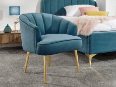 GFW GFW Pettine Teal Upholstered Fabric Accent Chair