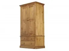 Archers Archers Berwick 2 Door 3 Drawer Pine Wooden Double Wardrobe (Part Assembled)