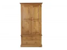 Archers Archers Berwick 2 Door 3 Drawer Pine Wooden Double Wardrobe (Part Assembled)