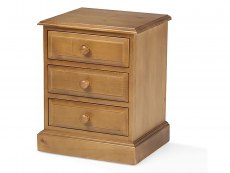 Archers Berwick 3 Drawer Pine Wooden Bedside Cabinet (Assembled)