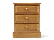 Archers Archers Berwick 3 Drawer Pine Wooden Bedside Cabinet (Assembled)