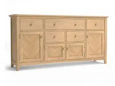 Archers Archers Oslo 4 Door 5 Drawer Light Oak Large Wooden Sideboard (Assembled)