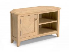 Archers Archers Oslo 1 Door Light Oak Wooden Corner TV Cabinet (Assembled)