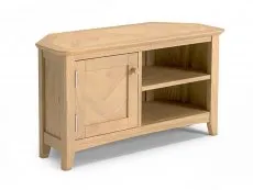 Archers Archers Oslo 1 Door Light Oak Wooden Corner TV Cabinet (Assembled)