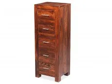 Archers Archers Santa Clara 5 Drawer Acacia Wooden Tallboy Unit (Assembled)