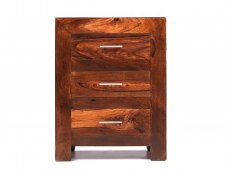 Archers Archers Santa Clara 3 Drawer Acacia Wooden Bedside Cabinet (Assembled)