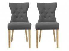 LPD Naples Set of 2 Steel Grey Velvet Fabric Dining Chairs