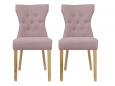 LPD Naples Set of 2 Blush Velvet Fabric Dining Chairs