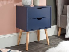 GFW Nyborg Nightshadow Blue Pair of 2 Bedside Cabinets (Flat Packed)