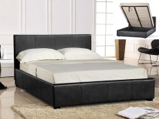 LPD LPD Prado 4ft Small Double Black Upholstered Faux Leather Ottoman Bed Frame