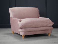 LPD LPD Plumpton Blush Pink Velvet Upholstered Fabric Chair