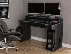 Birlea Furniture & Beds Birlea Enzo Black and Blue Gaming Computer Desk